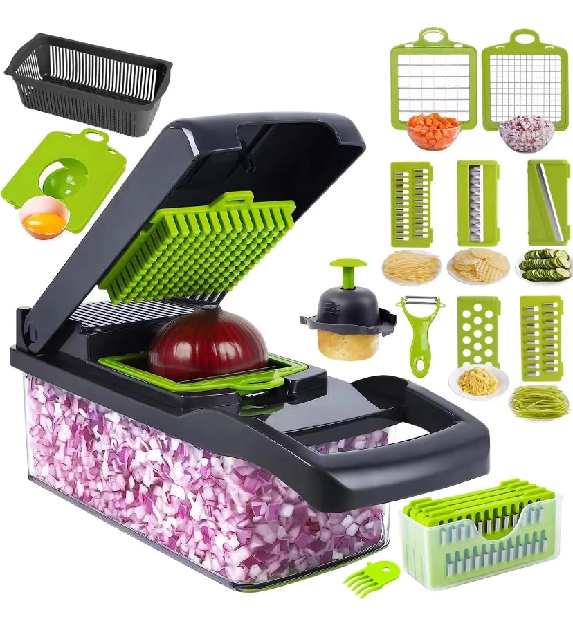 Vegetable Chopper 16 in 1 Salad Fruit Mandolin Slicer Food Dicer Cutter Peeler.