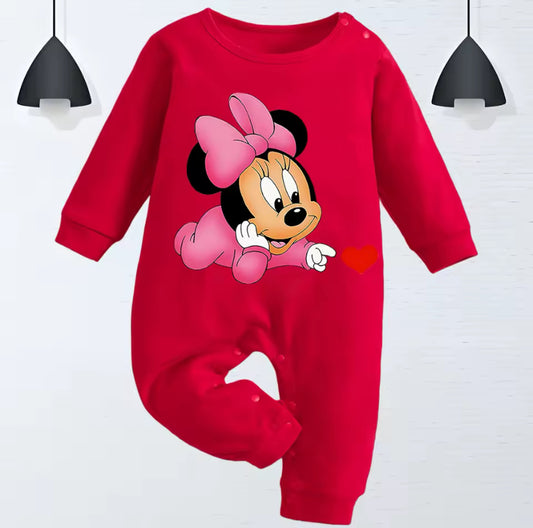 0-9M Newborn baby girl cotton jumpsuit