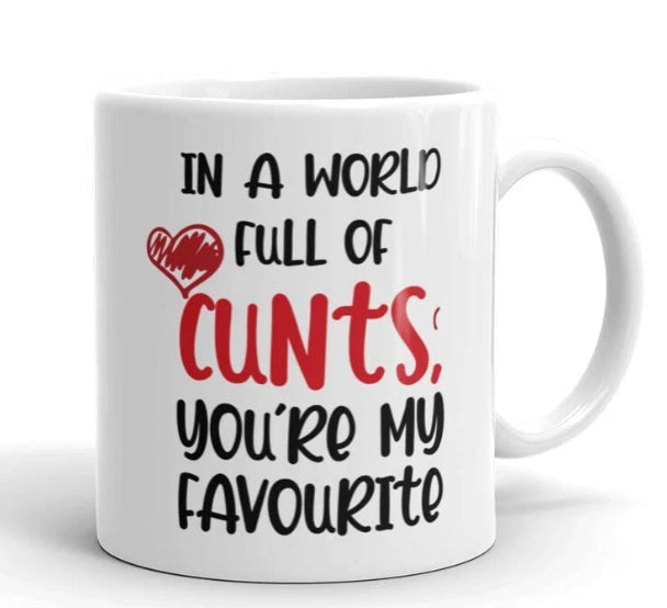 In A World Full Of C**ts You're My Favourite Funny Rude Office Friend Xmas Gift