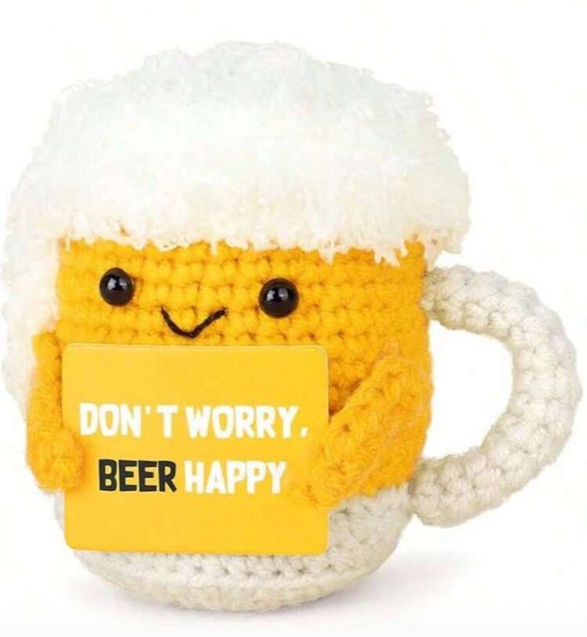 1pc Cheer Up With Positive Energy Crochet, Emotional Crochet Dolls, Cute Crochet Potato Partner Toys And Positive Energy Cards.
