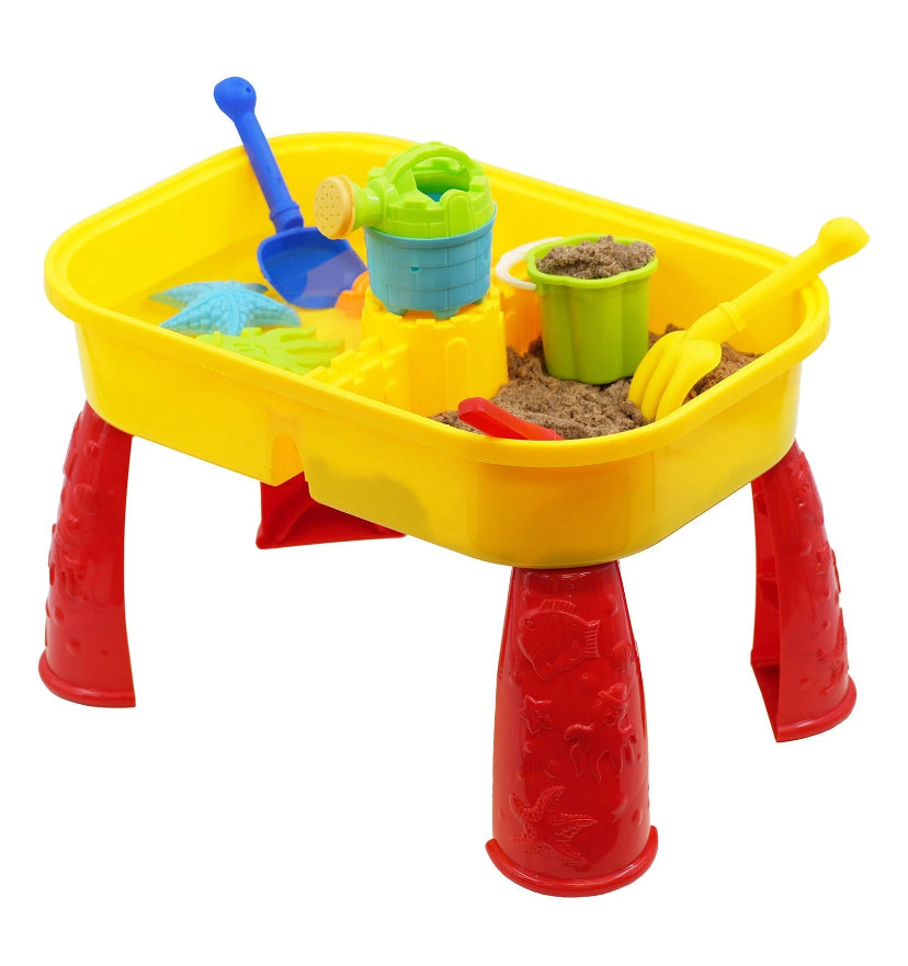 Sand and Water Table Garden Sandpit Play Set Toy Watering Can Spade Sand Bucket