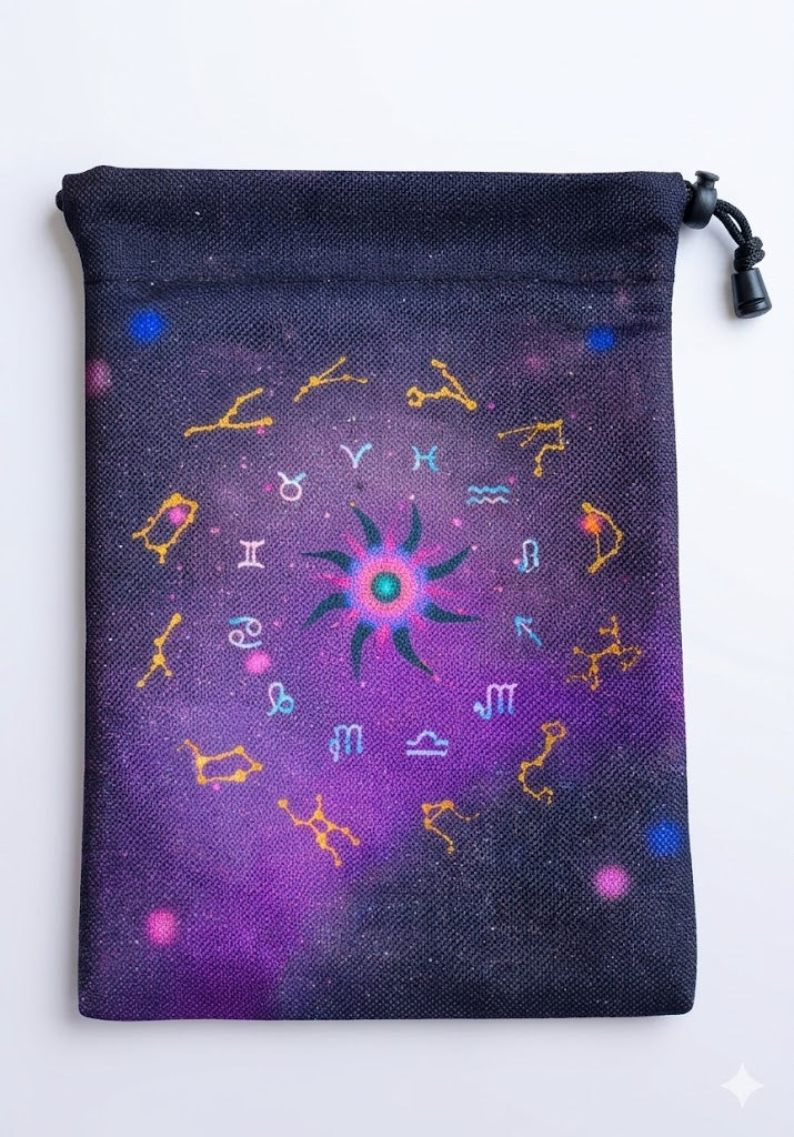 Galactic Zodiac Drawstring Pouch