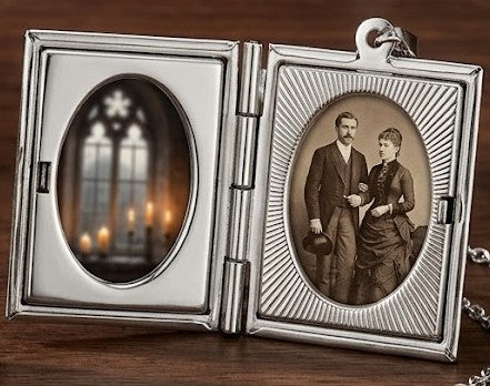 Silver Gothic Book Locket Necklace