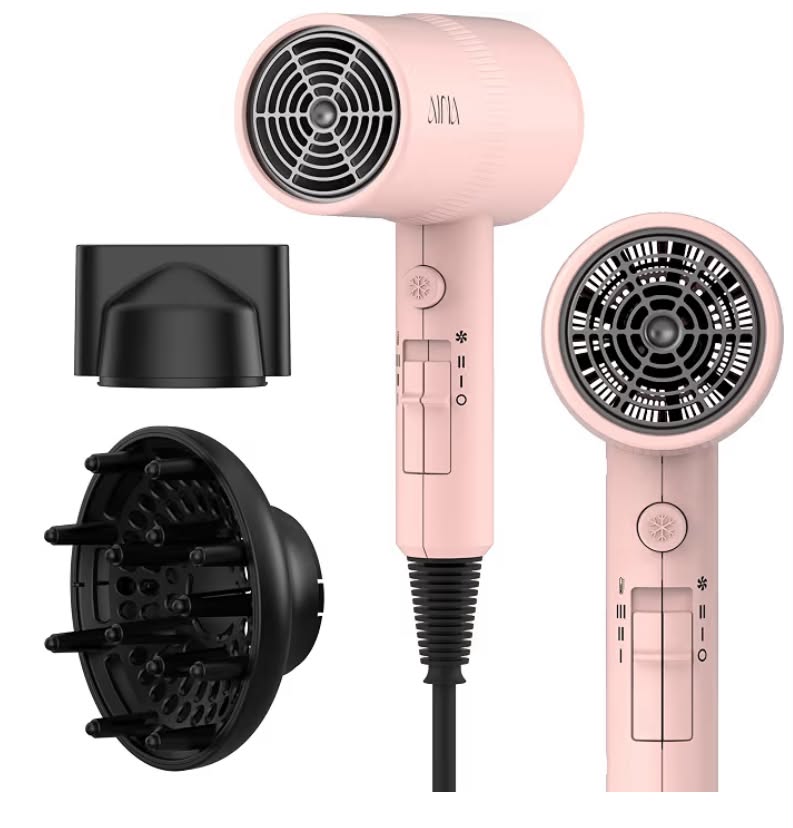 Diffuser Hair Dryer Full-Featured Blow Dryer 230V/1800W(Babe Pink)