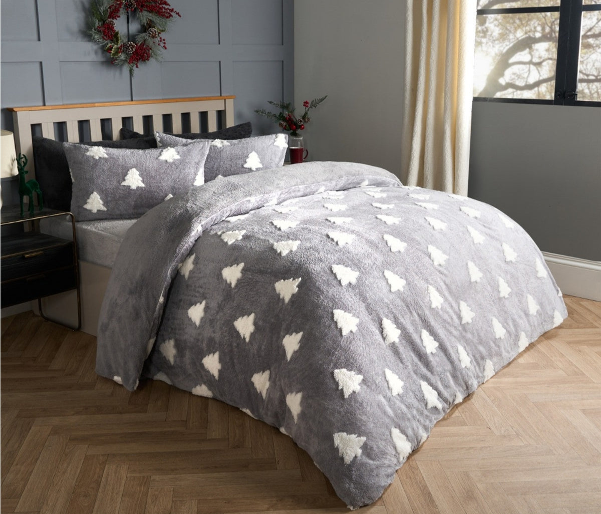 Tufted Winter Tree Duvet Cover Set