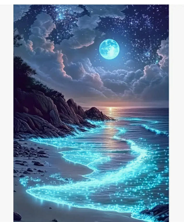 1 pc of Acrylic Diamond Painting Kit, Featuring a Starry Sea Sky Design