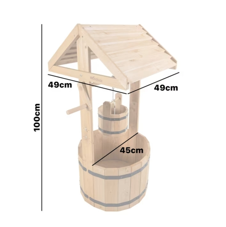 Woodside Ornamental Garden Plant/Flower Wishing Well Planter – Wooden Outdoor Garden Well Planter, Rustic Flower Display Pot