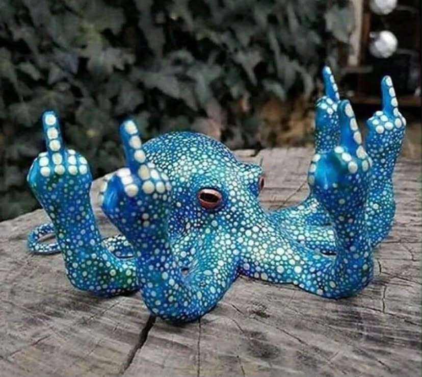 Garden Home Anger Octopus Angry Octopus Creative Decorative Sculpture Resin Handicraft Ornaments