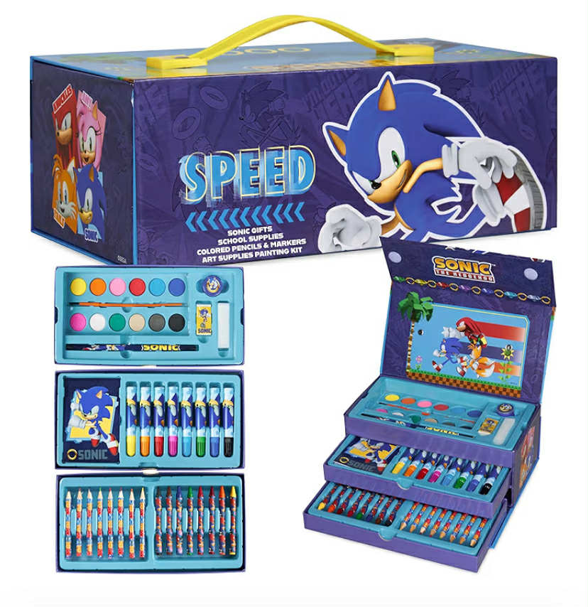 Sonic The Hedgehog Art Set for Girls Boys Colouring Sets for Children 40 Plus Pieces