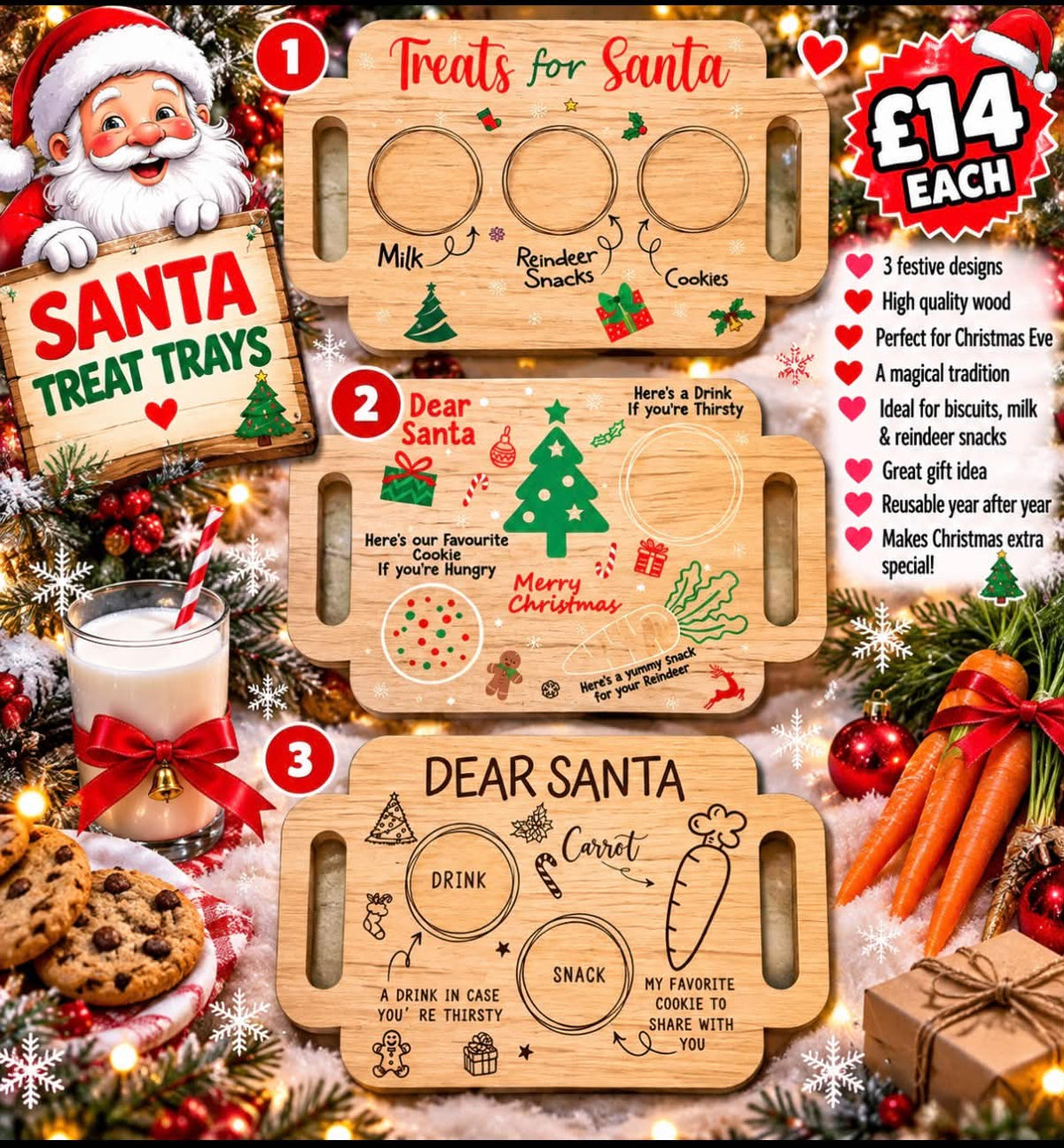 🎅 CHRISTMAS EVE SANTA TREAT TRAYS 🎅
