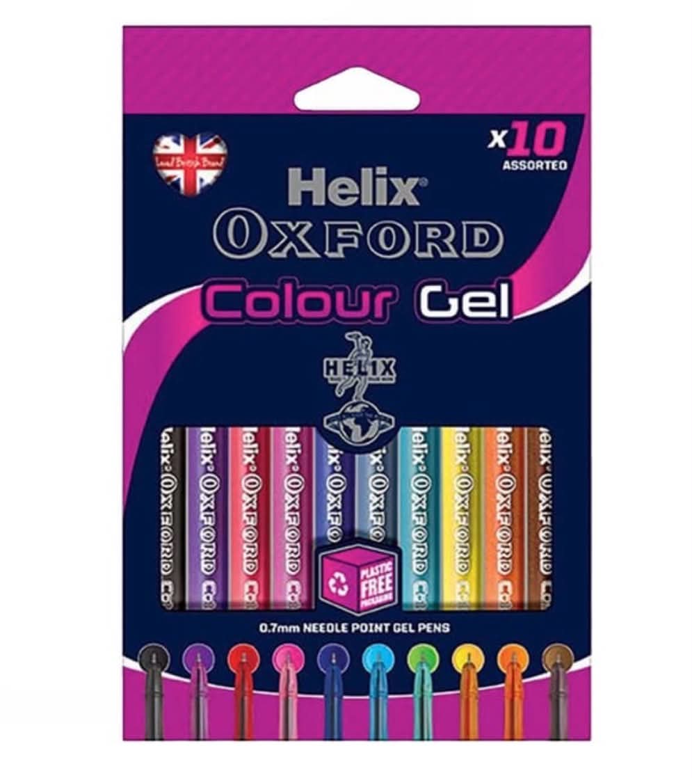 Helix Oxford Gel Pens 10 Pack
