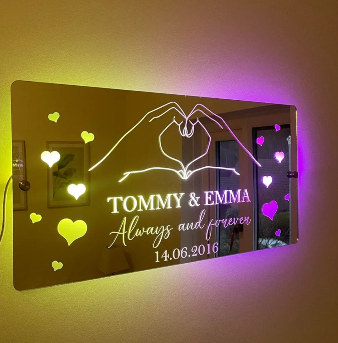 Personalised Anniversary LED Mirror