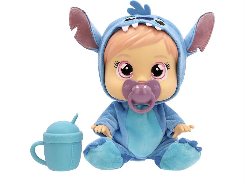 CRY BABIES DISNEY STITCH Nurturing Doll Cry Babies Loving Care Inspired By Stitch, Includes 3 Accessories And Cries Real Tears Kids Age 3+ and up