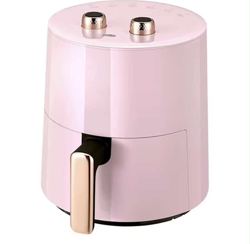 Pink Air Fryer,3.7L-1300W Compact 10-In-1 Airfryer,30 Min Timer,Healthy Oil-Free Cooking,Rapid Air Technology,Double Knob Operation,Low-Fat
