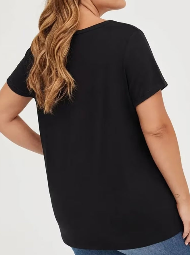 Round Neck Short Sleeve T-Shirt Women'S Casual Top with Monogram B Skeleton Roses Gothic Pattern Letter Print Regular Fit Casual Crew Neck