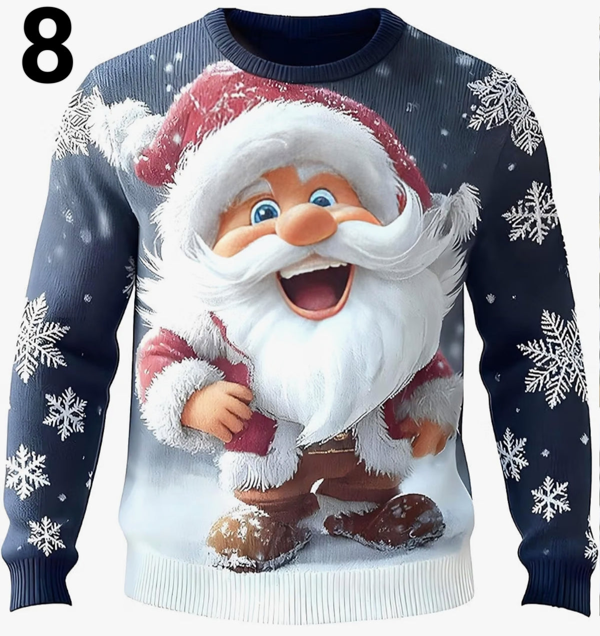 Christmas Jumper Unisex. Sweatshirt Funny Santa Sweater Long Sleeve Novelty Tops Crew Neck Regular Fit