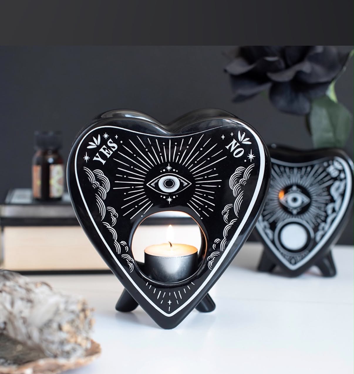 BLACK PLANCHETTE OIL BURNER AND WAX WARMER