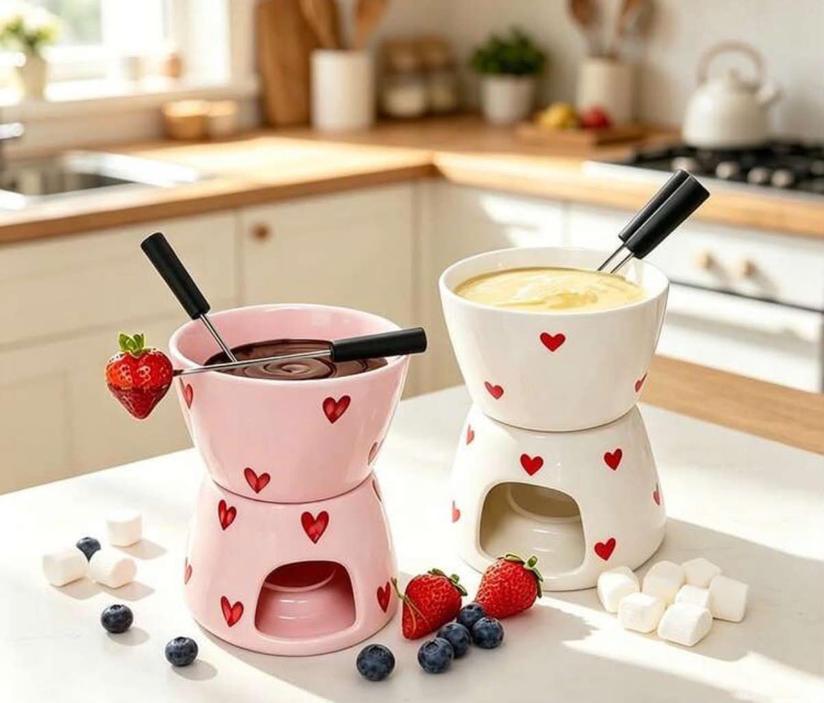 Heart Design Chocolate Fondue Set