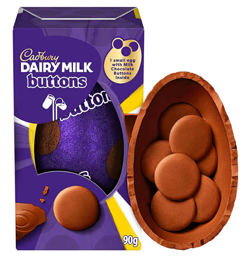 Cadbury Dairy Milk Buttons Easter Egg, Includes 1 Small Egg with Milk Chocolate Buttons Inside, Gift for Easter, 90 g x3