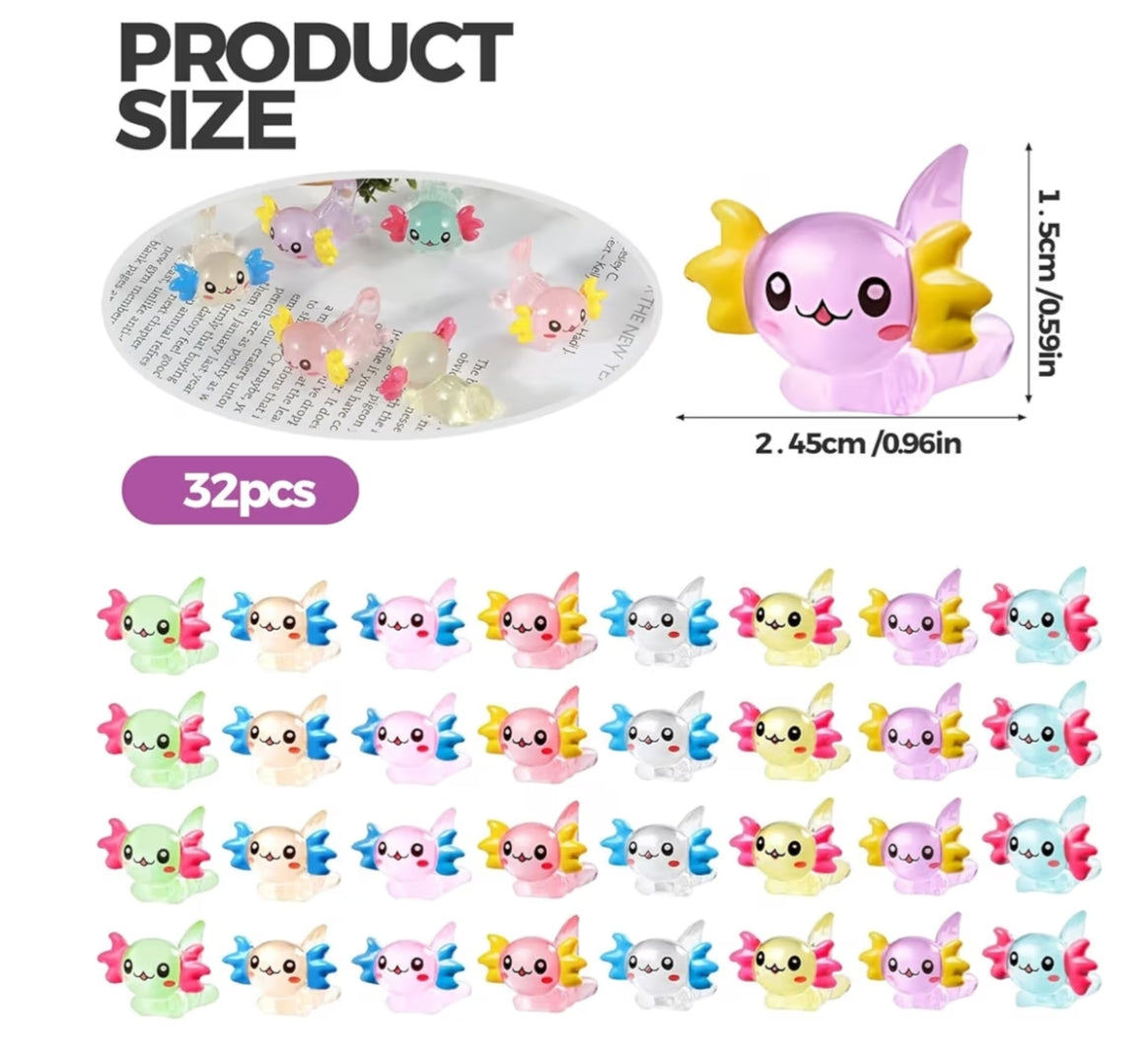 32pcs Mini Axolotl Figures -