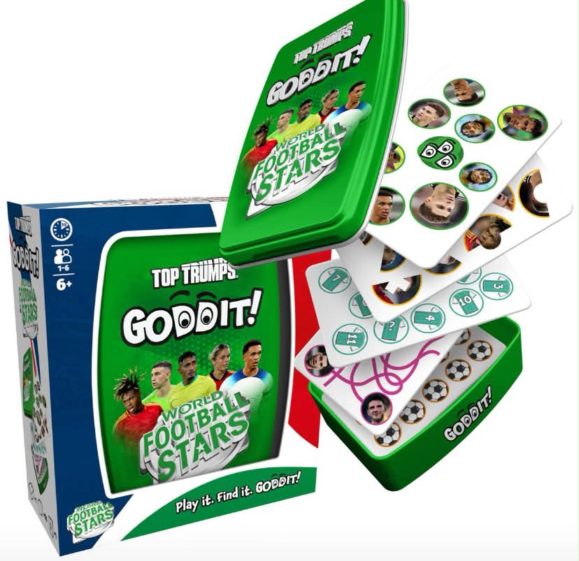 Top Trumps World Football Stars Goddit! Card Game for Kids and Adults Family Game Travel Game 1 to 6 Players Makes a Great Gift for Ages 6 plus