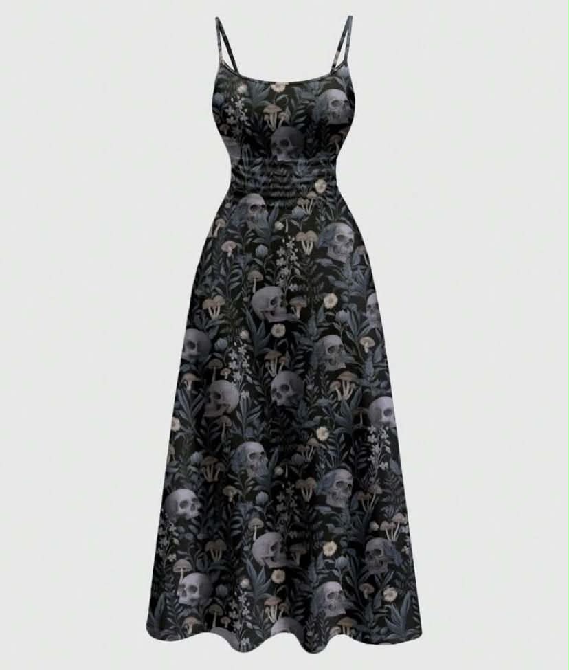 Plus Size Hippie Rabbit Cute Beach Sun Moon Star Plant Sexy Slip Dress, Suitable For Spring/Summer Vacation