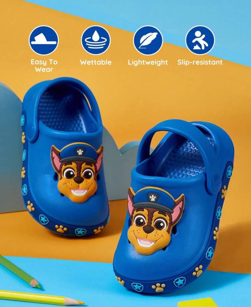 PAW Patrol Boy Cute Cartoon Dog Chasing Blue Children's Garden Slippers, Toddlers & Kids Grip-Enhancin Garden Clogs