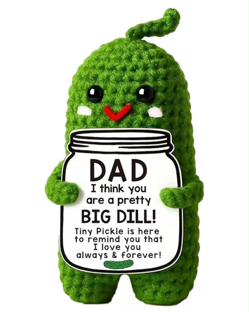 Fathers Day Dad Gifts from Daughter or Son,Handmade Crochet Pickle