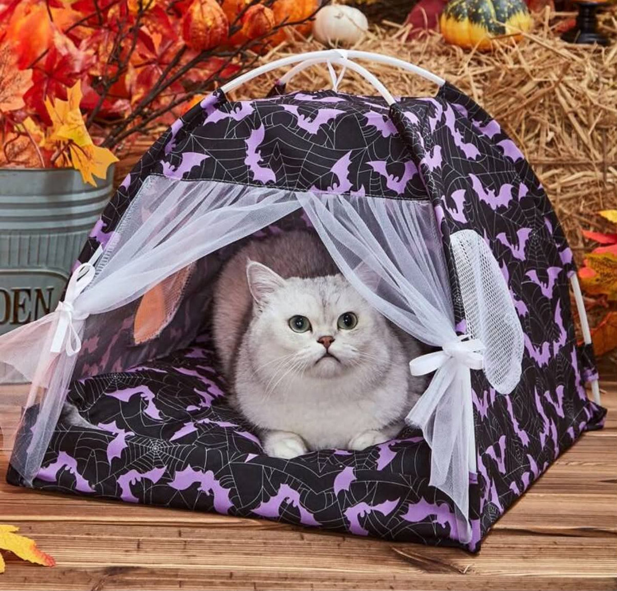 1 pc Breathable Pet Tent With Bat Pattern, Suitable For Small And Medium Sized Cats And Dogs For All Seasons