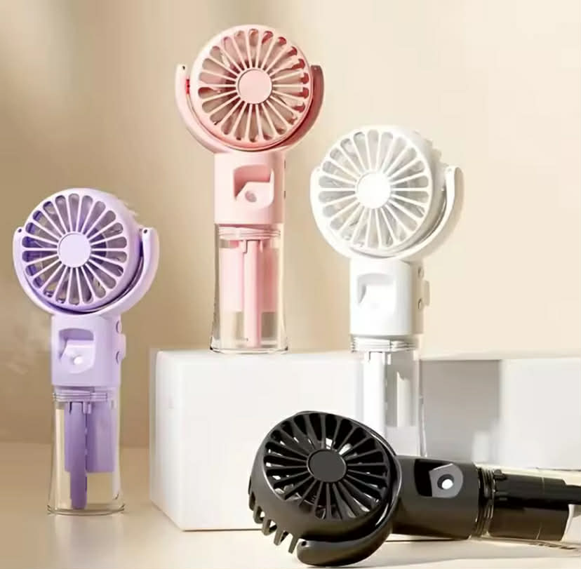 USB charging small fan, portable handheld spray fan with humidifier -4-speed adjustment