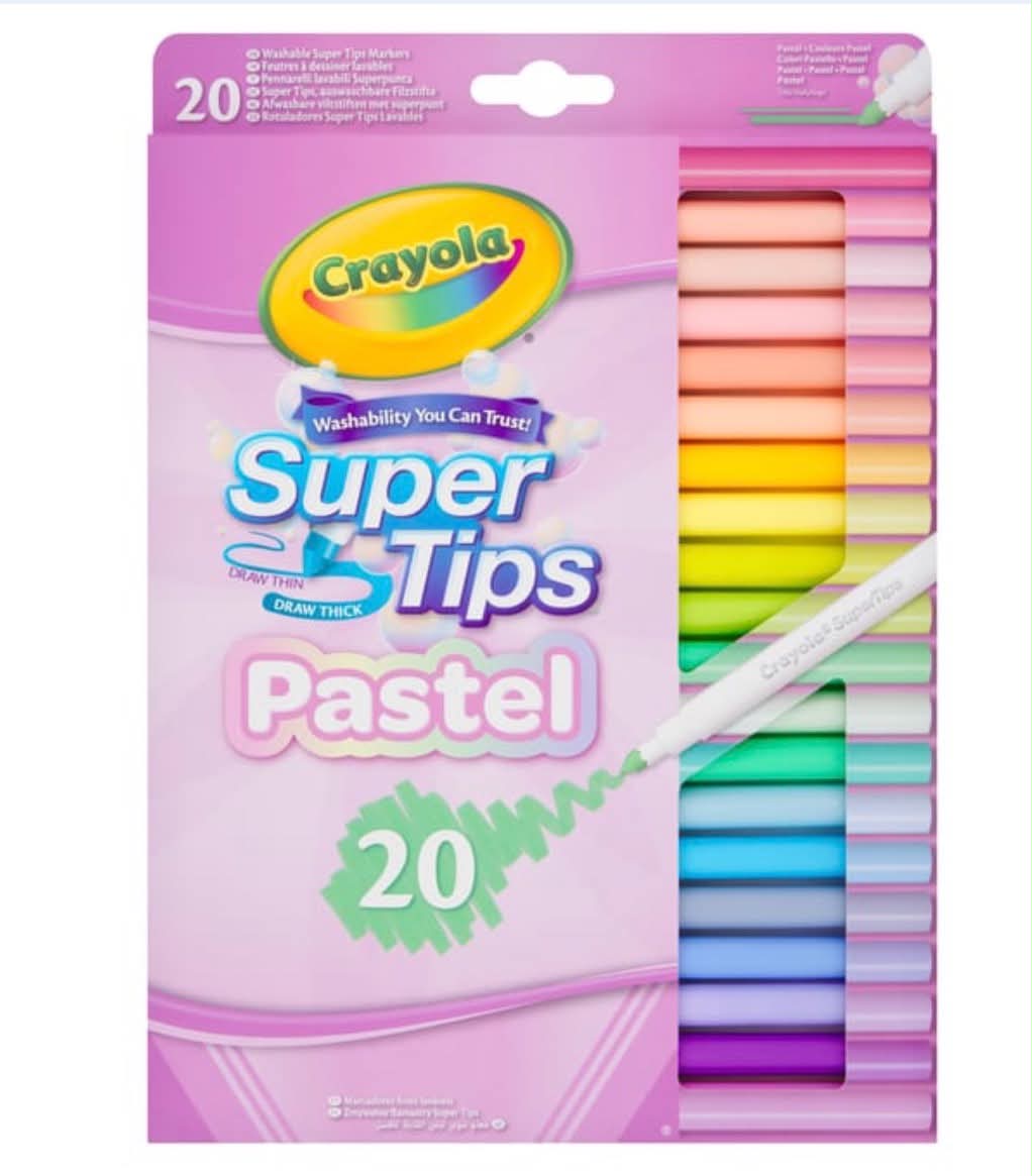 Crayola Pastel Super Tips Washable Markers 20 Pack
Crayola