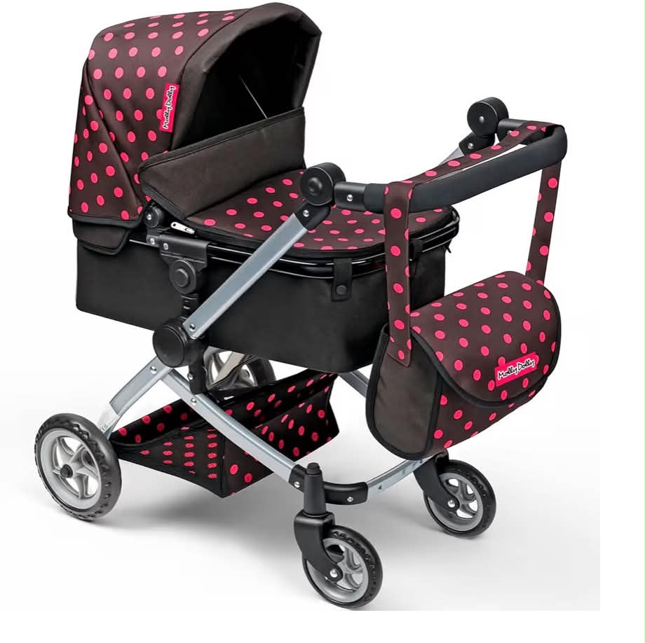 Molly Dolly 2 in 1 Dolls Pram - Pushchair Stroller With Adjustable Handle