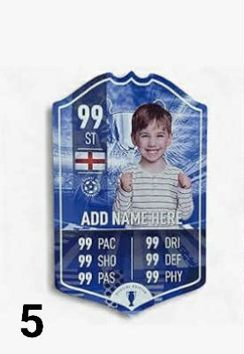 Glossy Personalise Football Card Player Stats Shield - Special Edition Printed Metal Shield Sign Wall Art