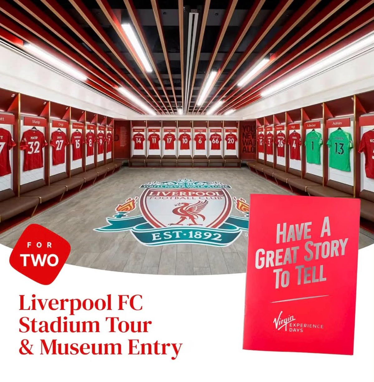 Liverpool Stadium Tour for Two – Behind the Scenes Football & Rugby Stadium Experience Including Dressing Rooms, Players’ Tunnel, Dugouts & Stadium Museums