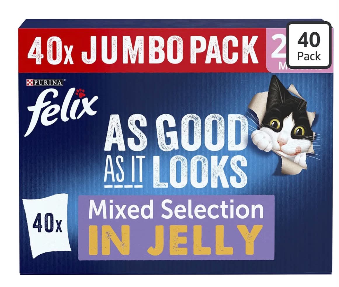 FELIX As Good As it Looks Kitten Mixed Selection in Jelly Wet Cat Food 40x85g