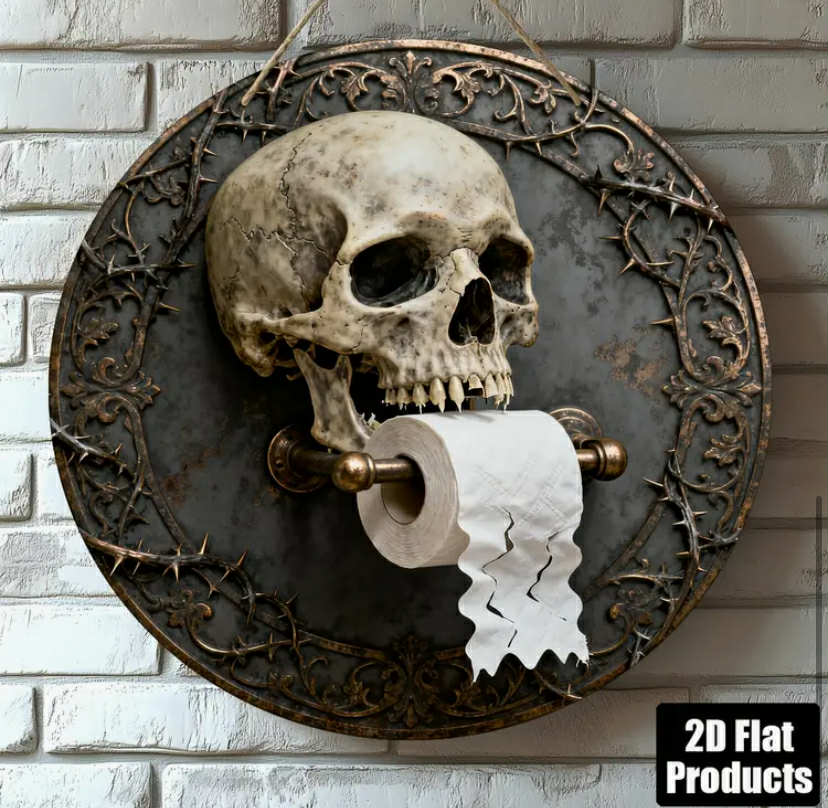 1 pc, Gothic Skull with Toilet Paper Holder Design Theme