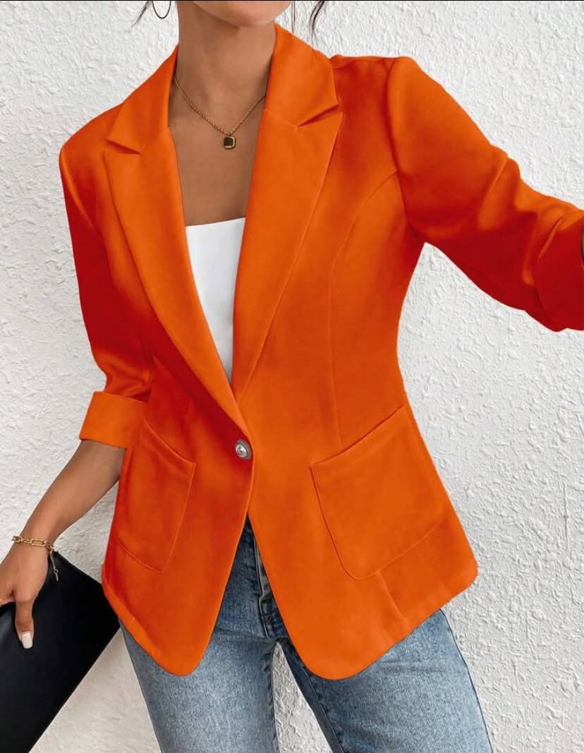 Casual & Commuter Solid Color Blazer, Spring/Summer Clothes