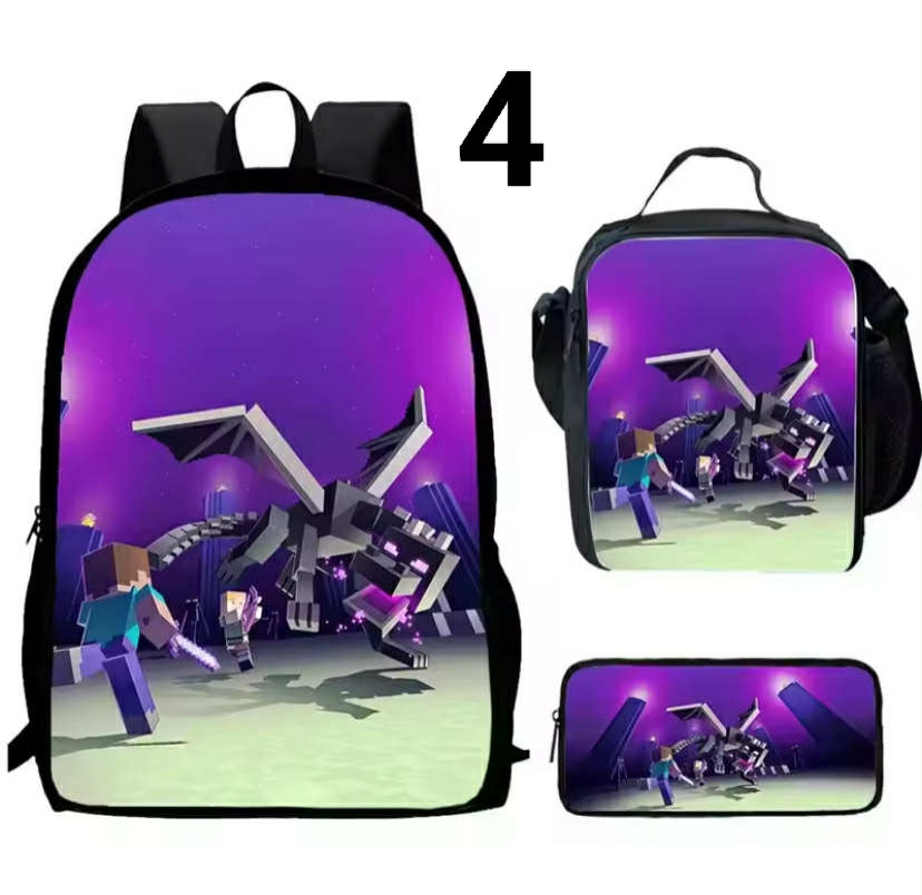 Mini-Craft Backpack Schoolbag Lunch Bag Pencil Case Set Gift for Kids