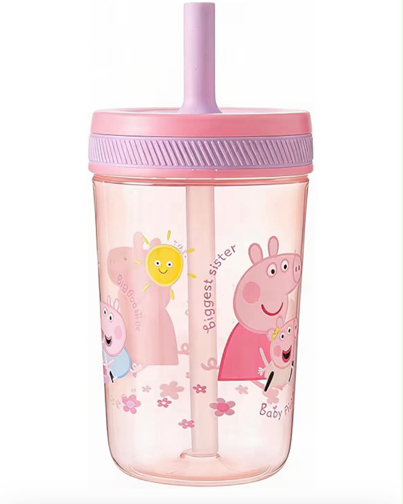 Peppa Pig Family Kelso Soft Straw Cup – 350ml BPA-Free Toddler Drinking Cup with Secure Lid & Straw Leak-Proof, Durable & Fun Design for Kids, Pink