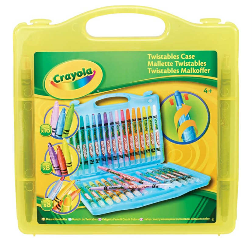 Crayola Twistables Case (32 Pack) (Case colour may vary - Purple, Blue, Yellow)