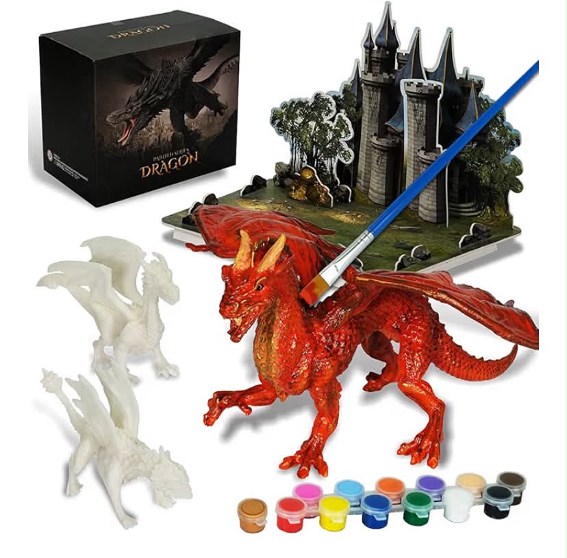 DIY Painting Unicorns, dragon or Dino Kit Arts and Crafts Set for Kids