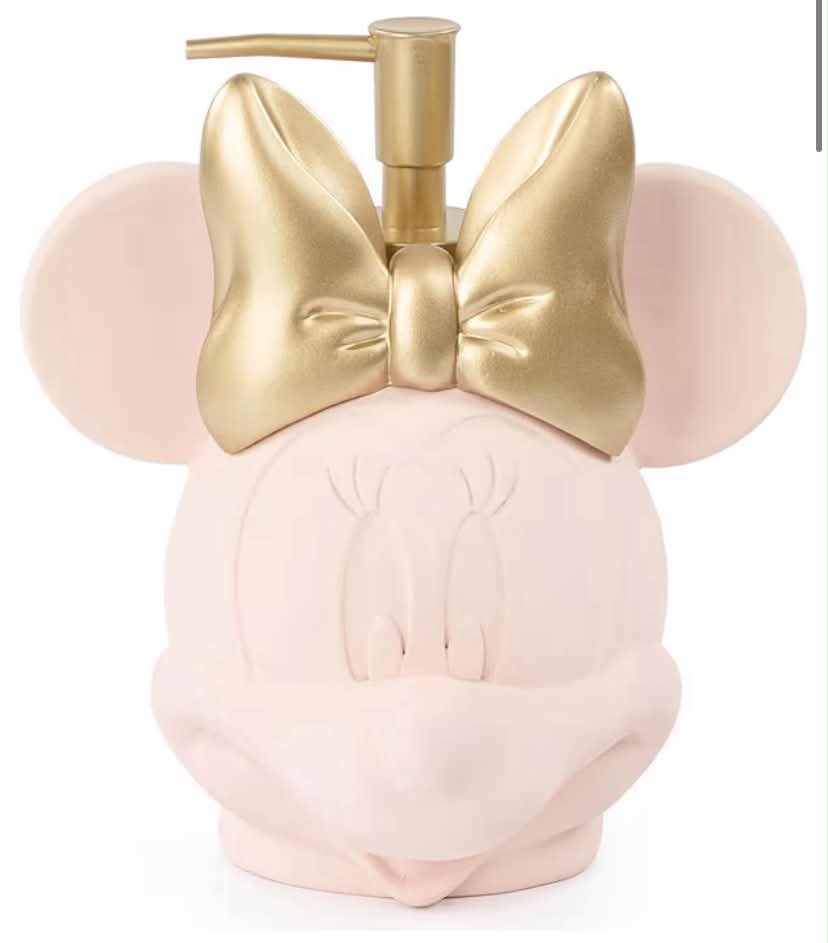 Disney Minnie Mouse Soap Dispenser - Pink Resin Lotion Pump - Bathroom Décor