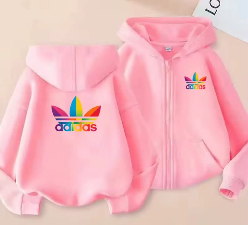 Sporty Zip-up Hooded Sweatshirt Casual Jacket