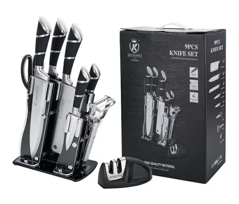 Stainless Steel Kitchen Knife Block Set, Knife Set, Ultra Sharp Knife Set