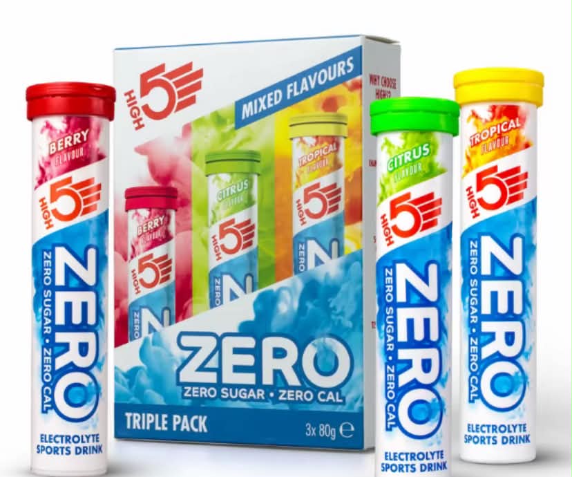 HIGH5 ZERO Triple Pack Hydration Electrolyte Tablets 0 Calories & Sugar Free 60 Tablets (20x, Pack of 3) Healthcare Supplement hydration Edible Dietary Fitness Vitamin Drink Muscle energy
