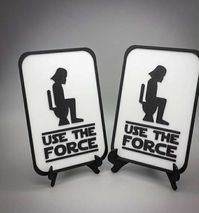 Use The Force Bathroom Sign, Funny Toilet Sign, Decorative Bathroom Sign, Wall Art