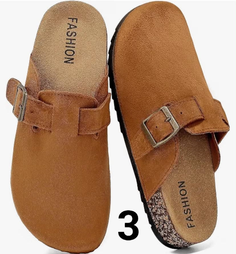 Suede Clogs Women Leather, Mules Men With Soft Cork Footbed Anti Slip