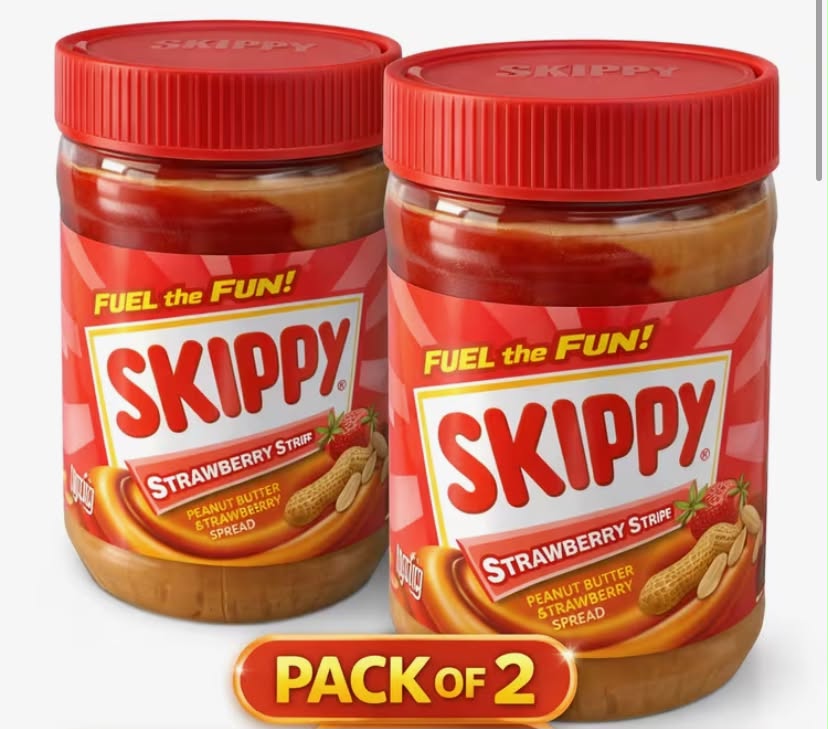 Skippy Strawberry Stripes Peanut Butter 500g, Pack of 2