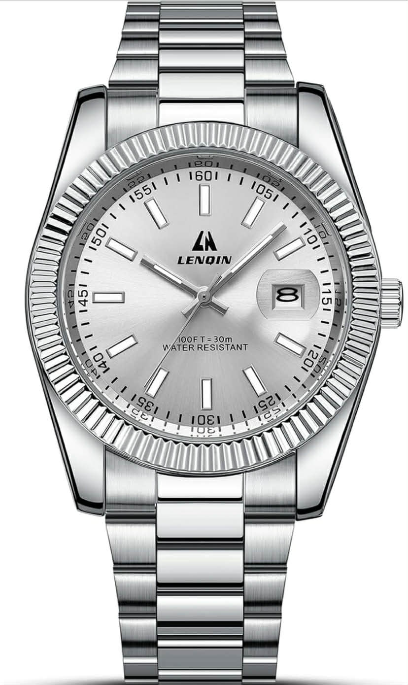 Mens Watches Stainless Steel Watches Men Analog Quartz Watch 30M Waterproof Mens Wristwatches