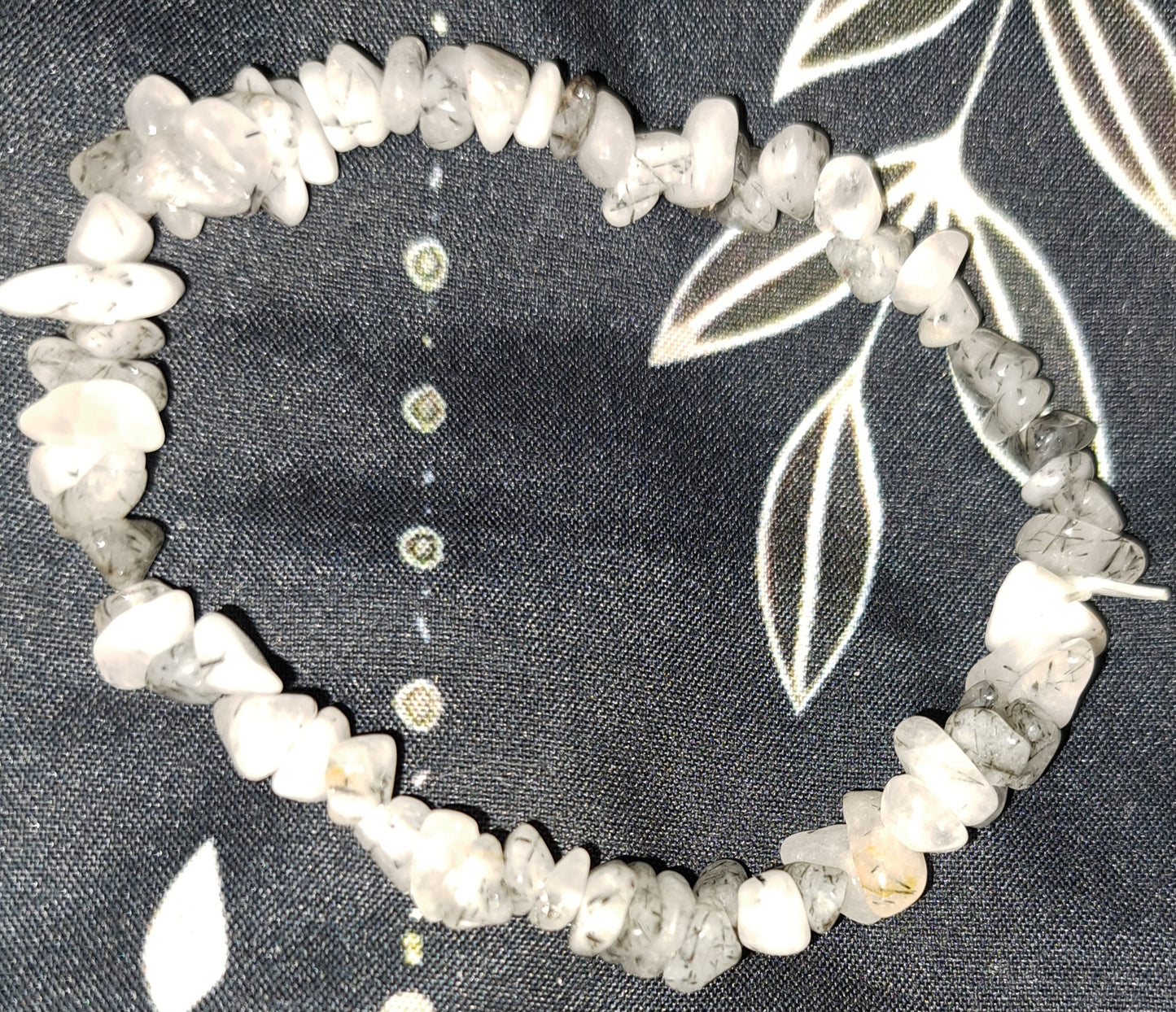 Real crystal moonstone chip bracelet